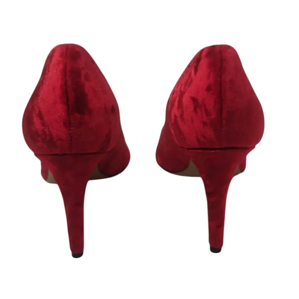 Red Velvet Pointed toe Pumps by Brunomagli sz 7